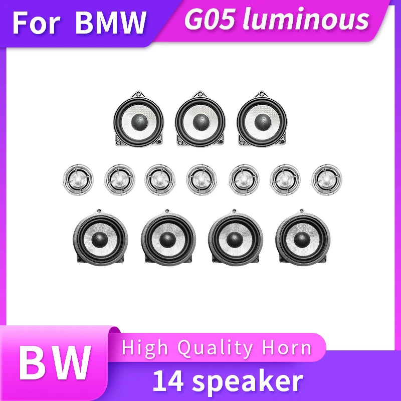 BMW X5 G05 / X7 Illuminated Speaker Set – Premium Aluminum Design