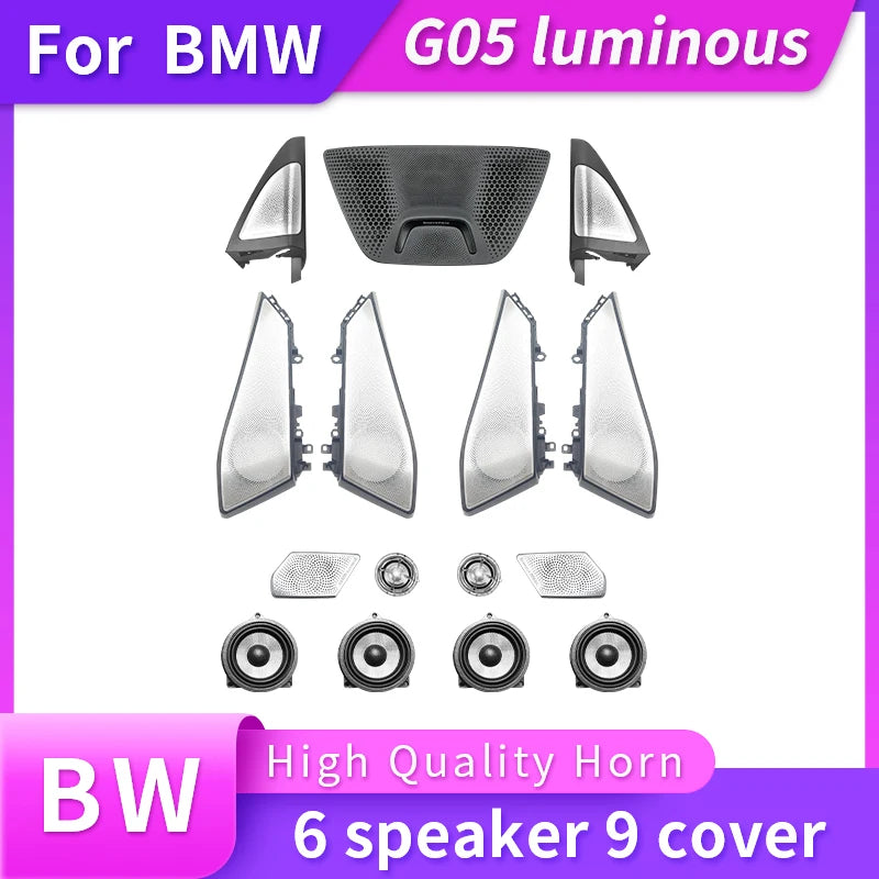 BMW X5 G05 / X7 Illuminated Speaker Set – Premium Aluminum Design