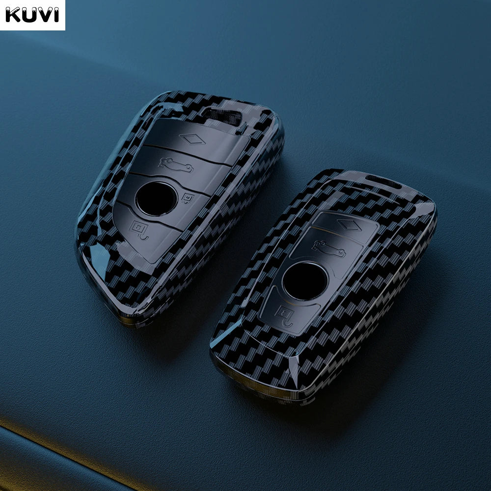 ABS Carbon Fiber Car Key Case Cover For BMW Keyfob