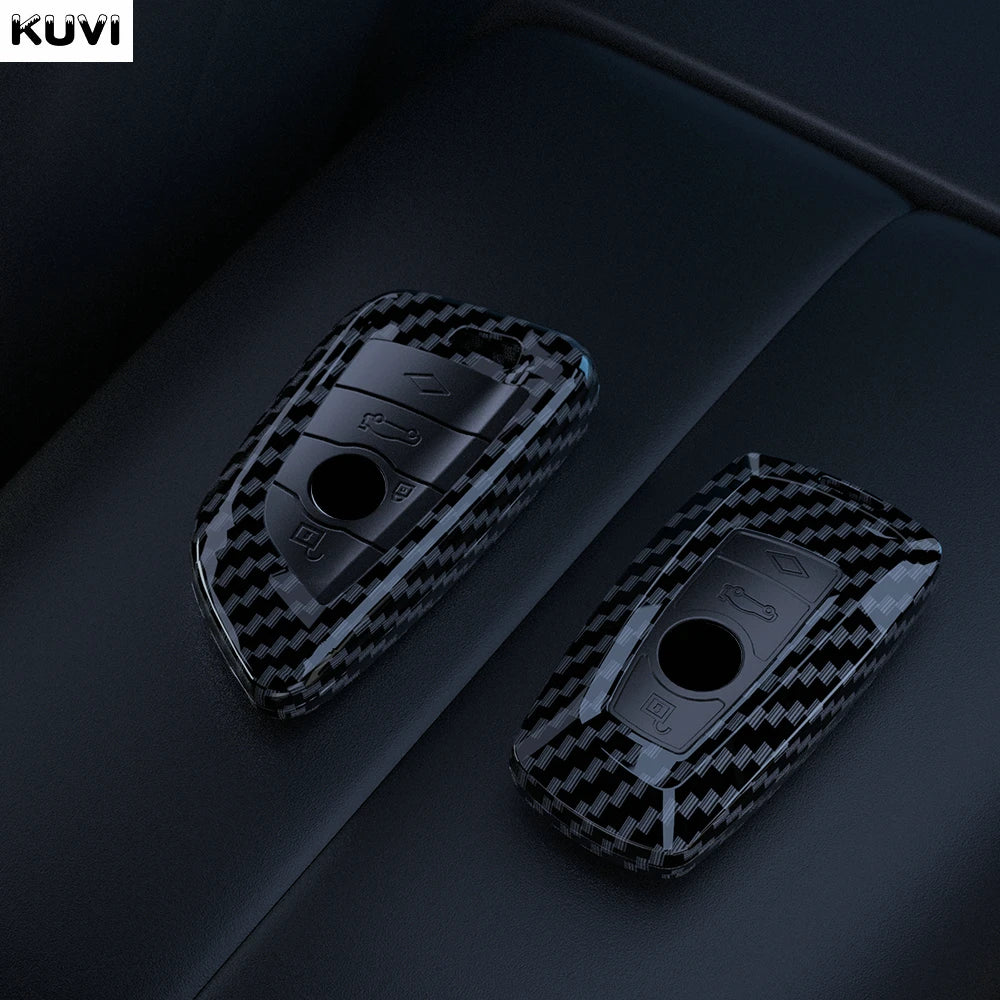 ABS Carbon Fiber Car Key Case Cover For BMW Keyfob