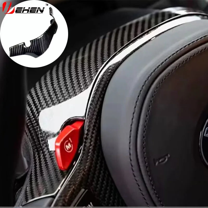 Carbon Fiber Steering Wheel Panel Cover Trim Frame