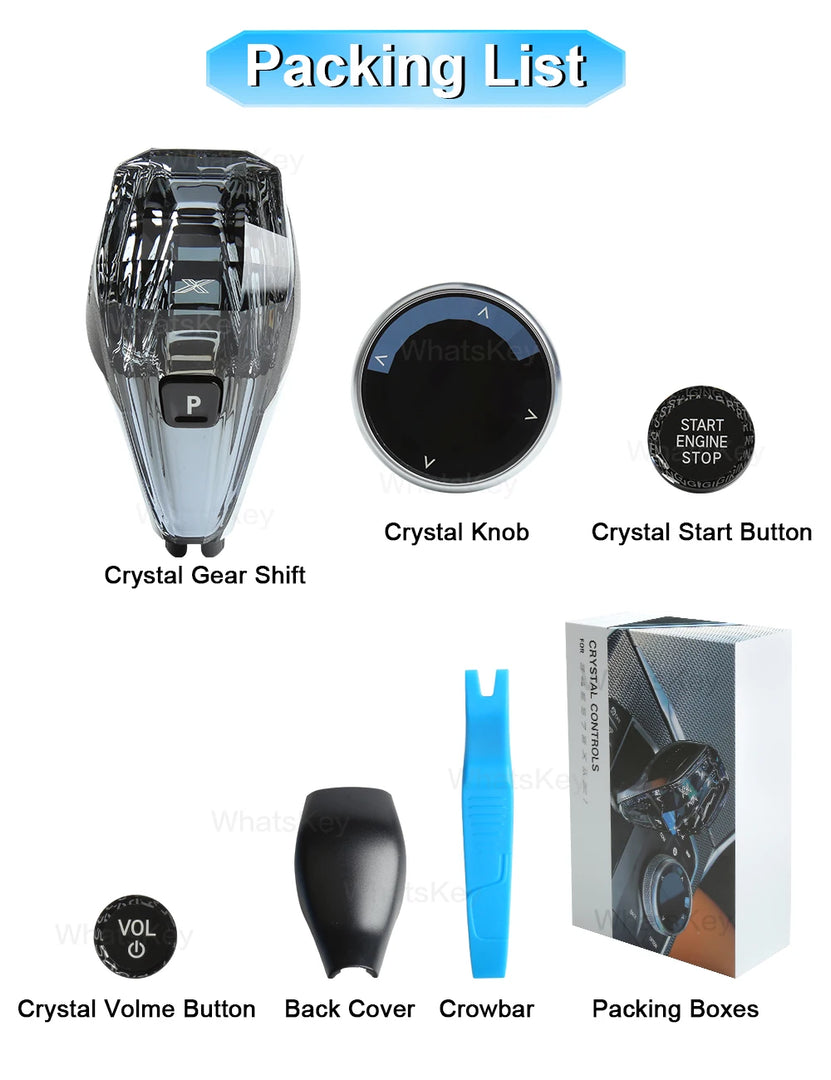 4 Piece Set Crystal Gear Shift Knob Set