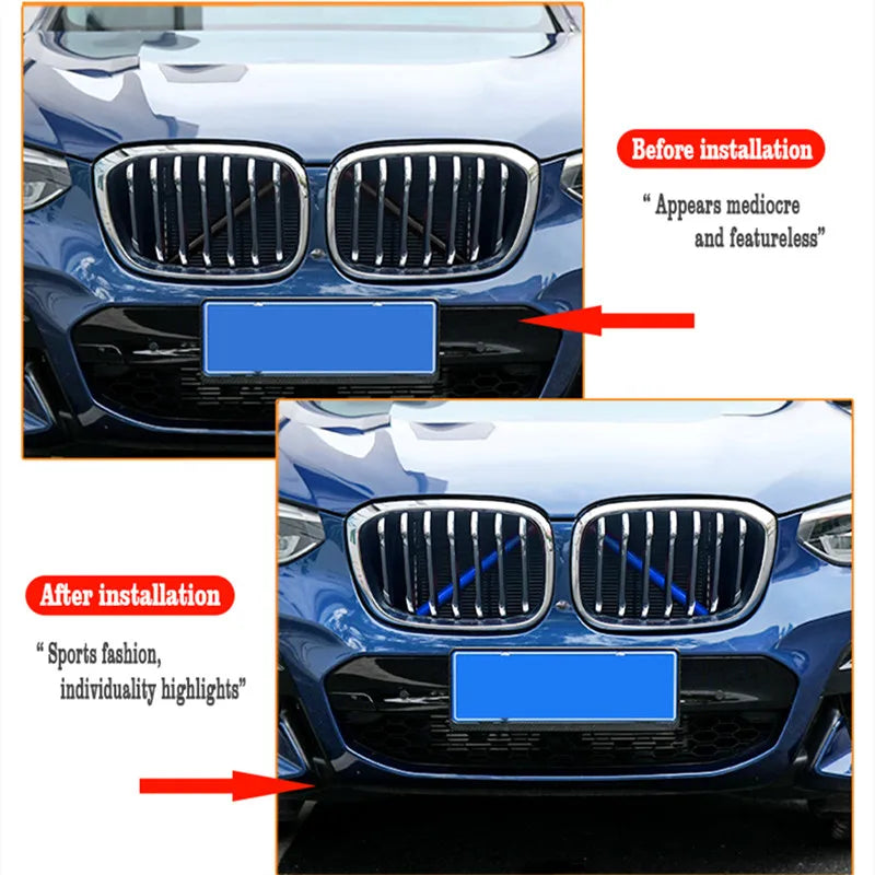 Front Grille Trim Strips Cover Frame Sticker