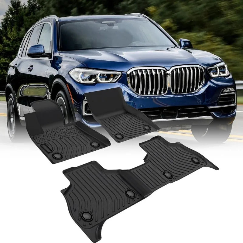 Premium Floor Mats for for BMW X5 G05 2019-2023 TPE Rubber Black 3Pcs