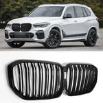 Load image into Gallery viewer, Gloss Black Front Grill Kidney Grille Double Slats For 2019-2023 BMW X5 X5M G05
